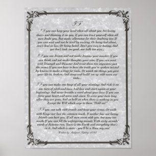 Póster SI poema inspirador para los hombres jovenes de