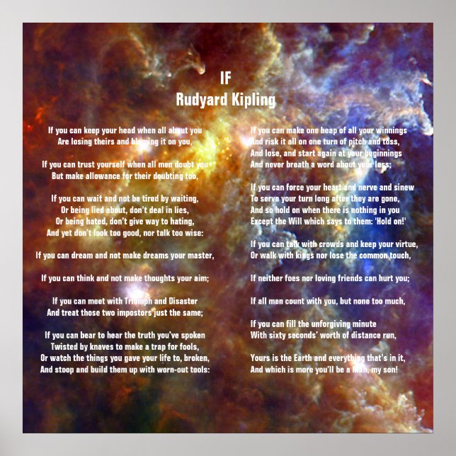 Póster Si por Rudyard Kipling (Frente)