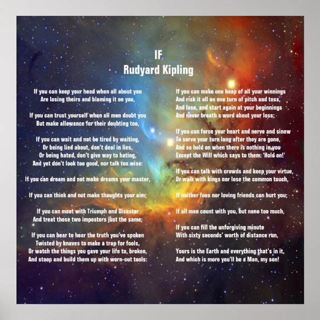 Póster Si por Rudyard Kipling (Frente)