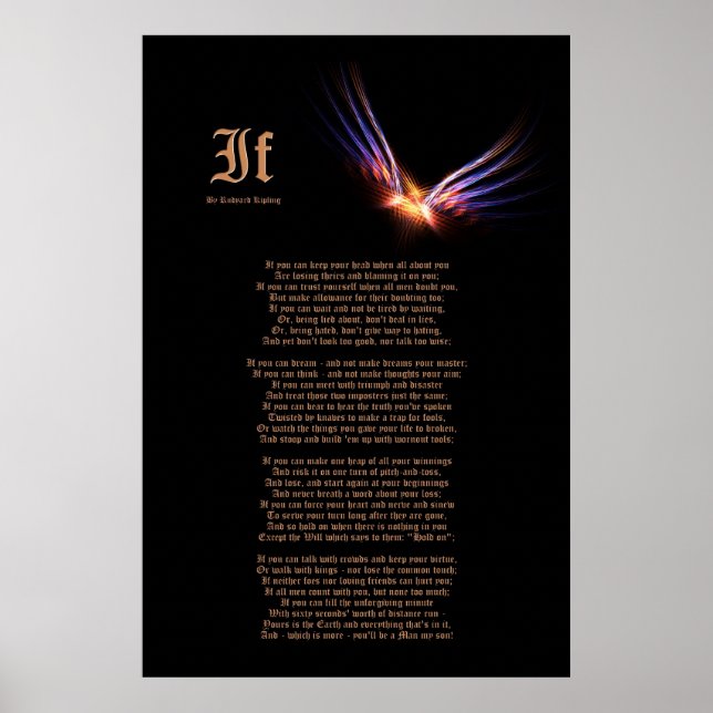 Póster Si por Rudyard Kipling con Phoenix Firebird Print (Frente)