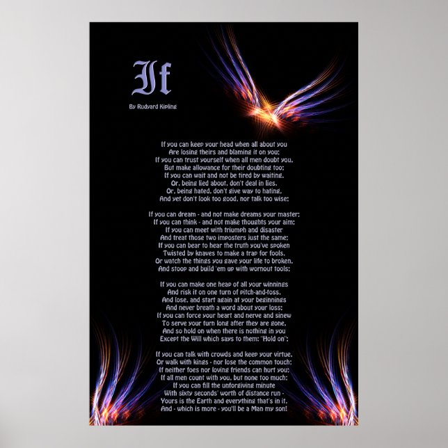 Póster Si por Rudyard Kipling con Phoenix Firebird Print (Frente)