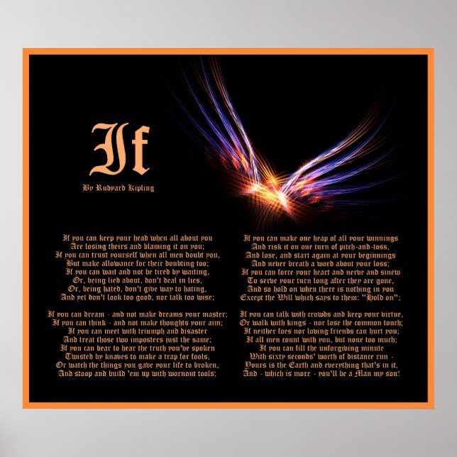 Póster Si por Rudyard Kipling con Phoenix Firebird Print (Frente)