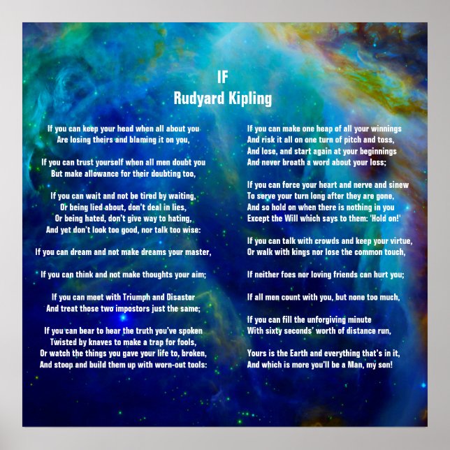 Póster Si por Rudyard Kipling en Orion (Frente)