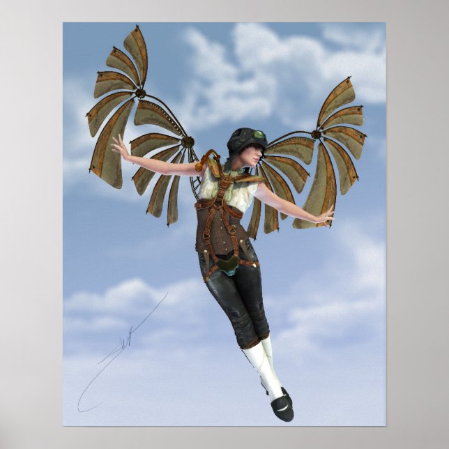 Póster Si pudiera volar Poster Steampunk (Frente)