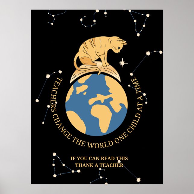 Póster Si puedes leer esto gracias a un profesor (Frente)