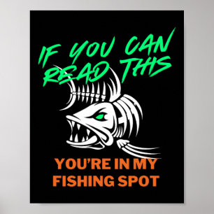 Póster Si puedes leer mi lugar de pesca Camiseta de hombr