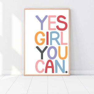 Póster Sí que puedes, empoderamiento femenino, poder Chic