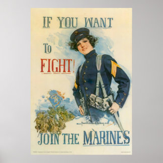 Póster Si Quieres Luchar Para Unirte A Los Marines