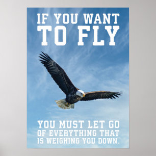 Póster Si Quieres Volar, Águila, Gimnasio, Hustle, Éxito