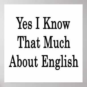 Póster Sí, Sé Mucho Sobre El Inglés