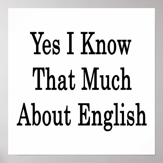 Póster Sí, Sé Mucho Sobre El Inglés (Frente)