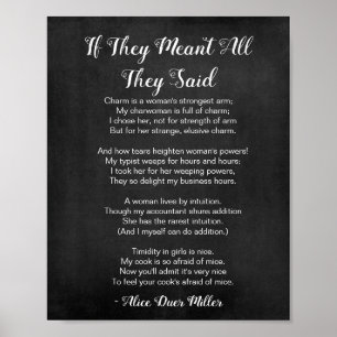 Póster Si significan todo poema negro y blanco