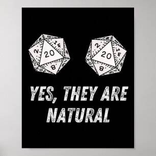 Póster Sí, son dados D20 20 naturales divertidos Ga de me