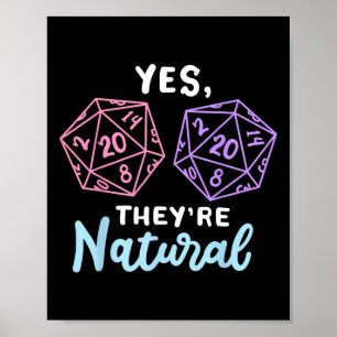 Póster Sí, son naturales 20 D20 Dice divertido Rpg Gamer