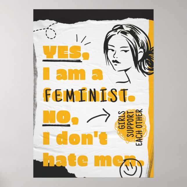 Póster Sí, soy feminista No, no odio a los hombres (Frente)