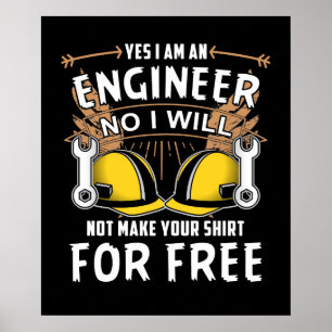 Póster Sí, Soy Un Ingeniero Que Cita Gracioso Regalo De I
