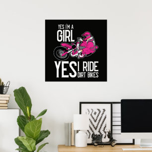 Póster Sí, soy una chica, sí, monto una moto de cross
