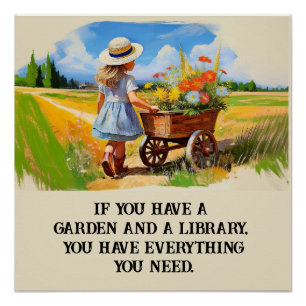 Póster Si tienes jardín y biblioteca