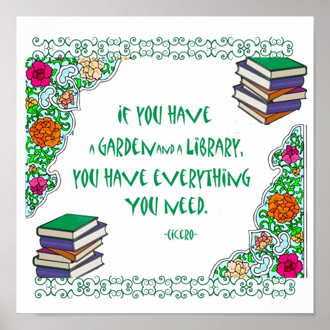 Póster Si tienes un jardín y una biblioteca (Frente)