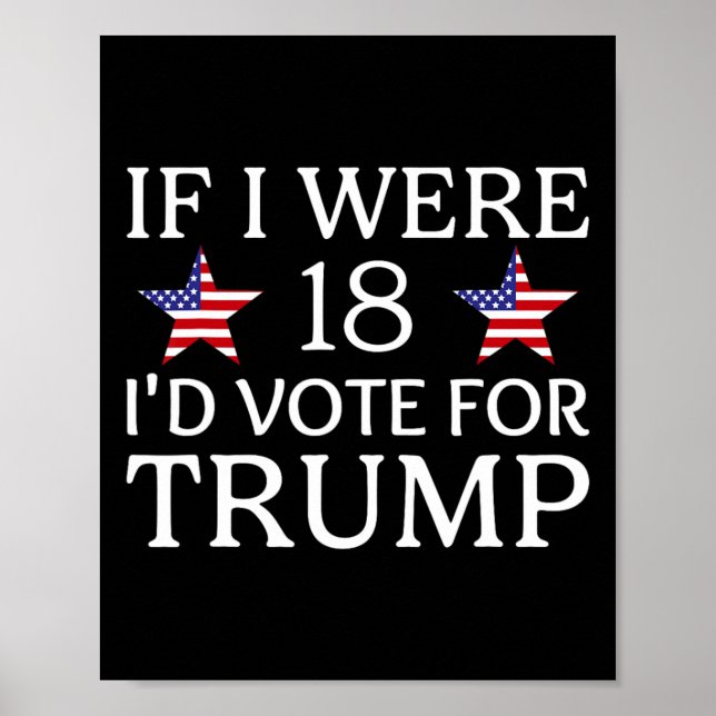 Póster Si tuviera 18 años, votaría por Trump Graciosos ni (Frente)