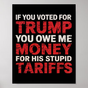 Póster Si votaste por Trump, me debes dinero de aranceles