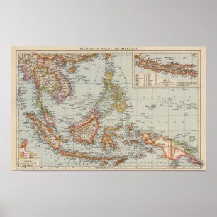 Póster Siam, archipiélago malayo