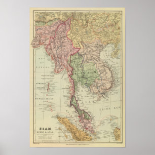 Póster Siam, Birmania y Anam
