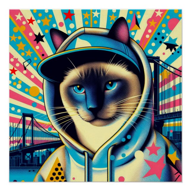 PÓSTER SIAMÉS CAT 4 (Anverso)