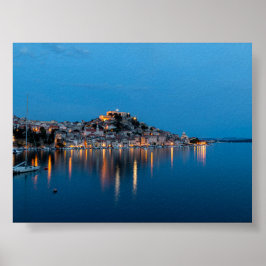 Póster Sibenik en la hora azul