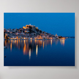 Póster Sibenik en la hora azul