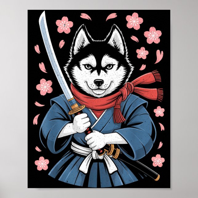 Póster Siberian Husky Dad Cute Japanese Anime Stuff Samur (Frente)