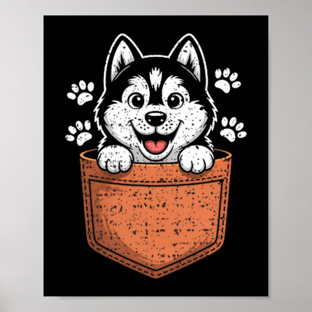 Póster Siberian Husky In Your Front Cket  (Frente)