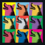 Póster Siberian Husky Pop-Art Ornament<br><div class="desc">Siberian Husky Pop-Art Ornament</div>