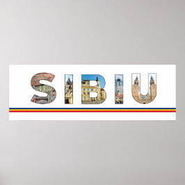 Póster sibiu ciudad rumania punto de referencia dentro de