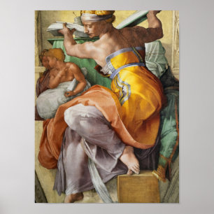Póster Sibyl libio, Capilla Sixtina de Miguel Ángel