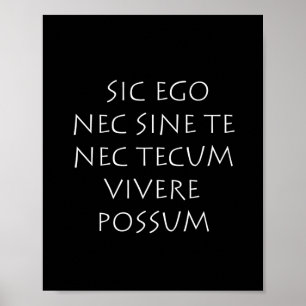 Póster Sic ego nec sine te nec tecum viversum