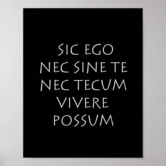 Póster Sic ego nec sine te nec tecum viversum (Frente)