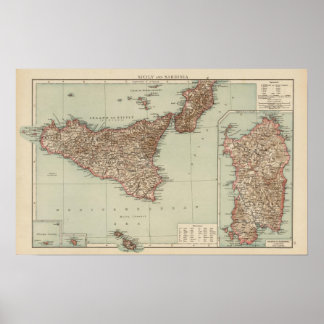 Póster Sicilia, Cerdeña