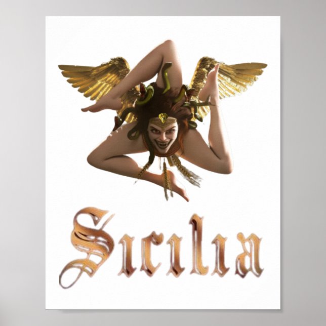 Póster Sicilia / Medusa Trinacria siciliana (Frente)