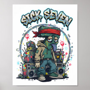 Póster Sick Seven 67 Graffiti Meme Seis Siete Diversión C