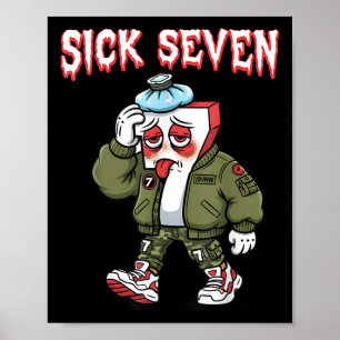 Póster Sick Seven 67 Meme Divertido Gen Alpha Argot Brain