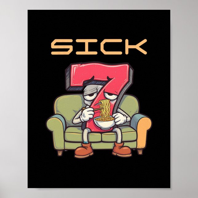 Póster Sick Seven 67 Meme Six Seven 1  (Frente)