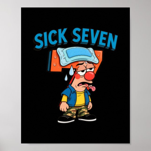 Póster Sick Seven Funny Meme 67 Six Seven Halloween Costu (Frente)