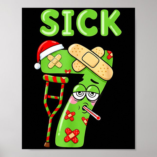 Póster Sick Seven Meme 67 Number Santa Hat Christmas Men  (Frente)