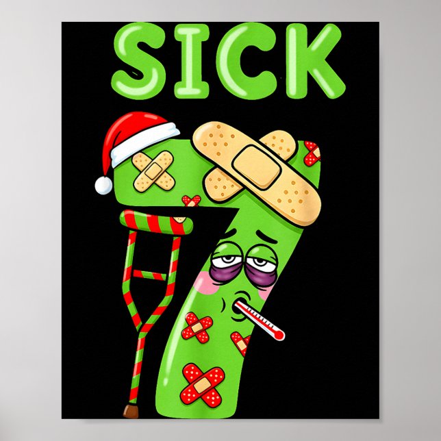 Póster Sick Seven Meme 67 Six Seven Santa Hat Christmas P (Frente)