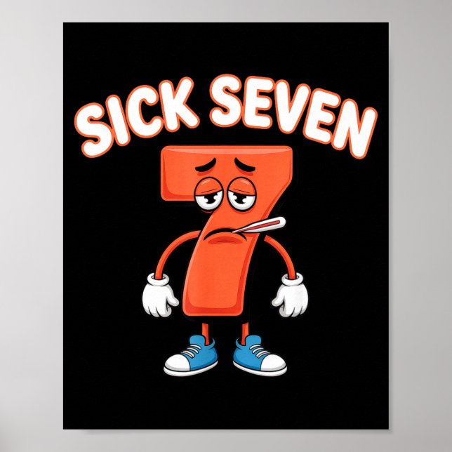 Póster Sick Seven Meme Tee Six Seven Fun Wordplay  (Frente)