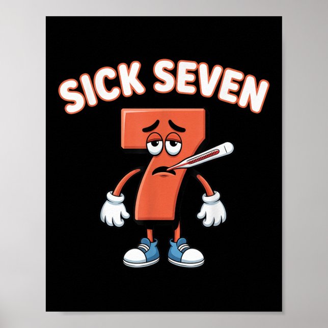 Póster Sick Seven Meme Tee Six Seven Fun Wordplay _4  (Frente)