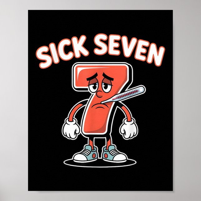 Póster Sick Seven Meme Tee Six Seven Fun Wordplay _5  (Frente)