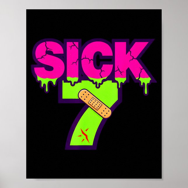 Póster Sick Seven Meme Tee Six Seven Fun Wordplay Drip  (Frente)