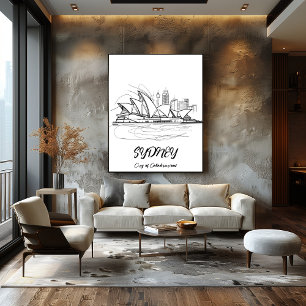 Póster Sídney: Ciudad de Celebraciones - Arte Lineal